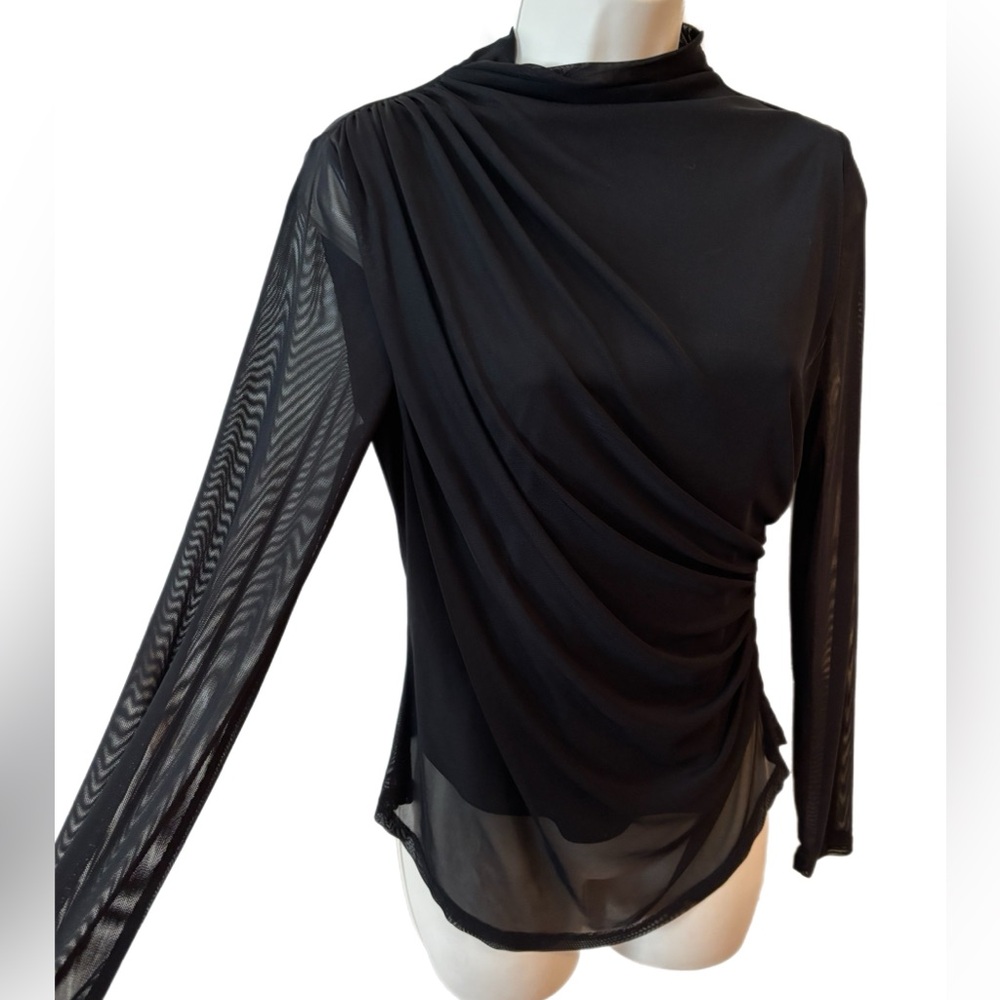 Cable & Gauge Black Sheer Blouse